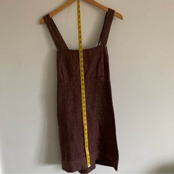 Faherty Cocoa Brown August Linen Mini Dress, Medium - Picture 9 of 15